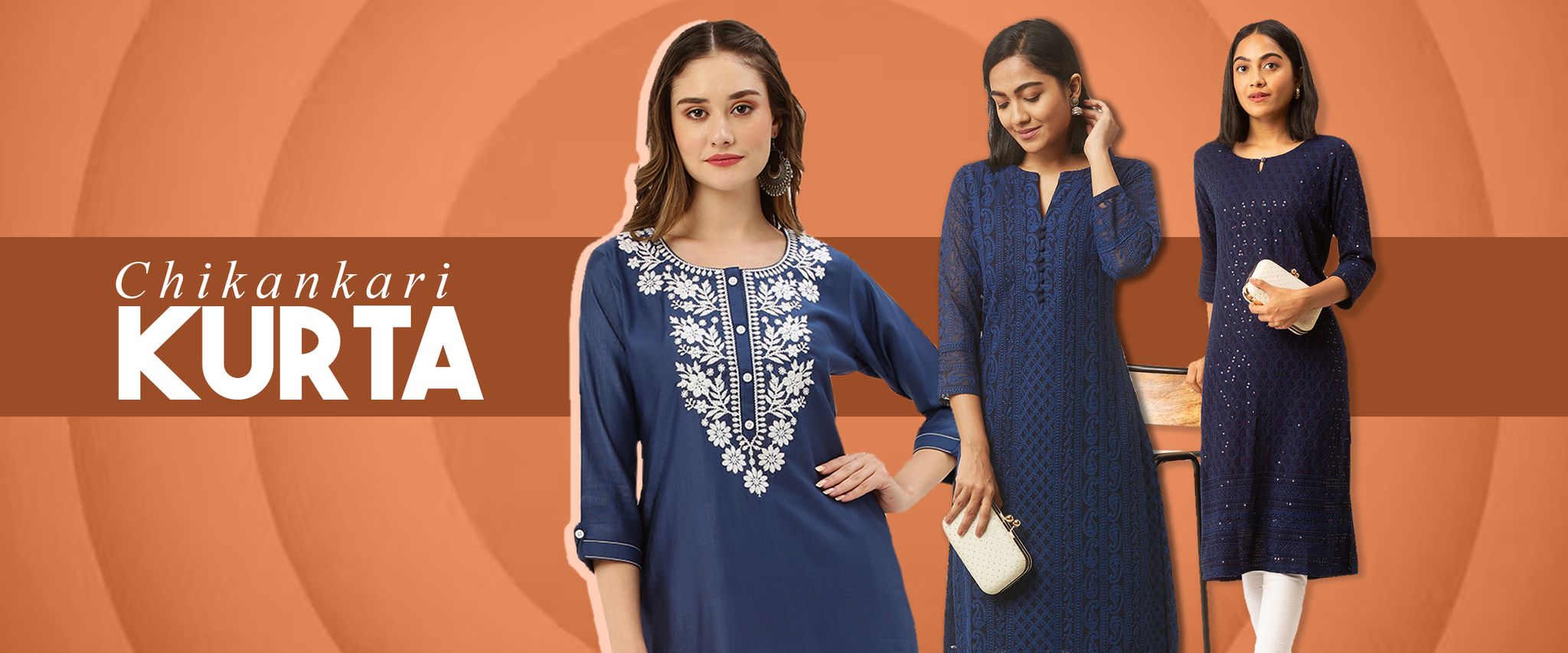 Elevating Ethnic Fashion with Navy Blue Chikankari Kurta by Zola Fashions!