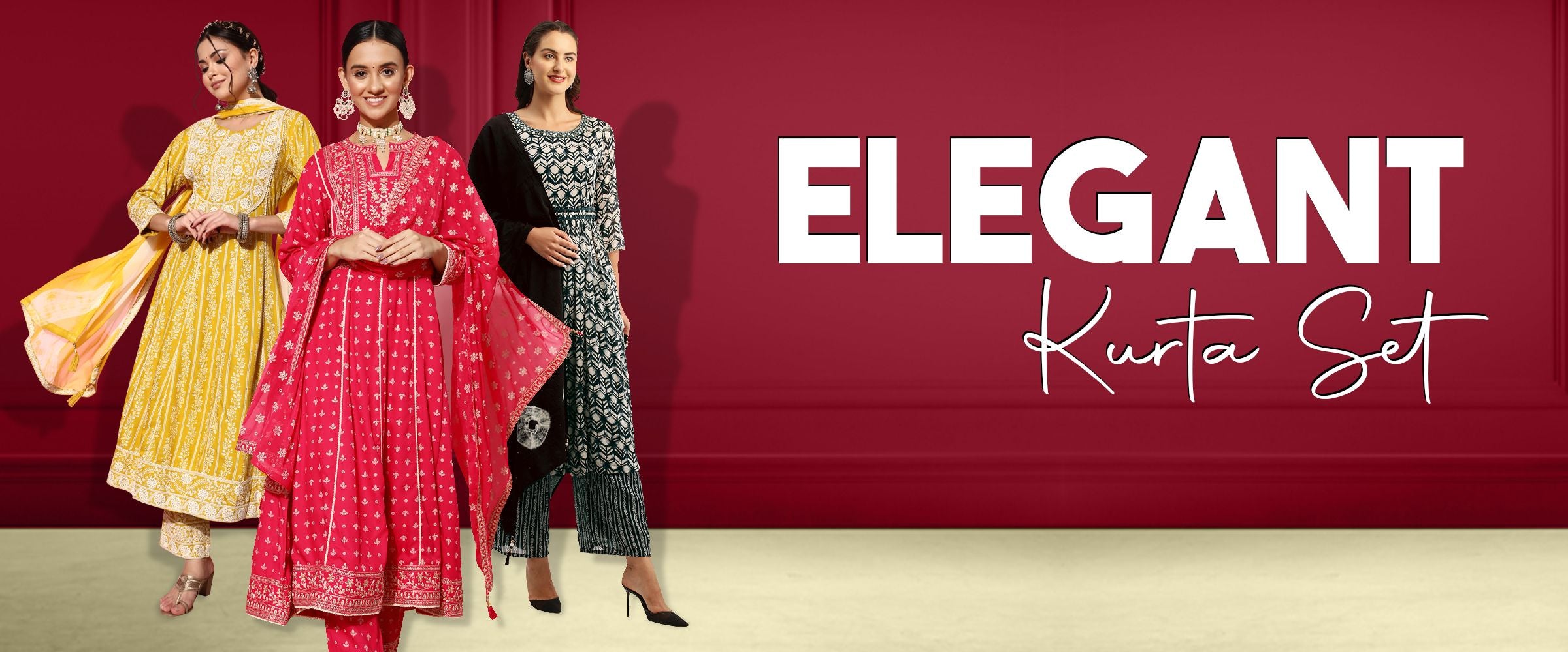 Be an Ethnic Diva with the Magic of Maroon Kurta Set with Dupatta