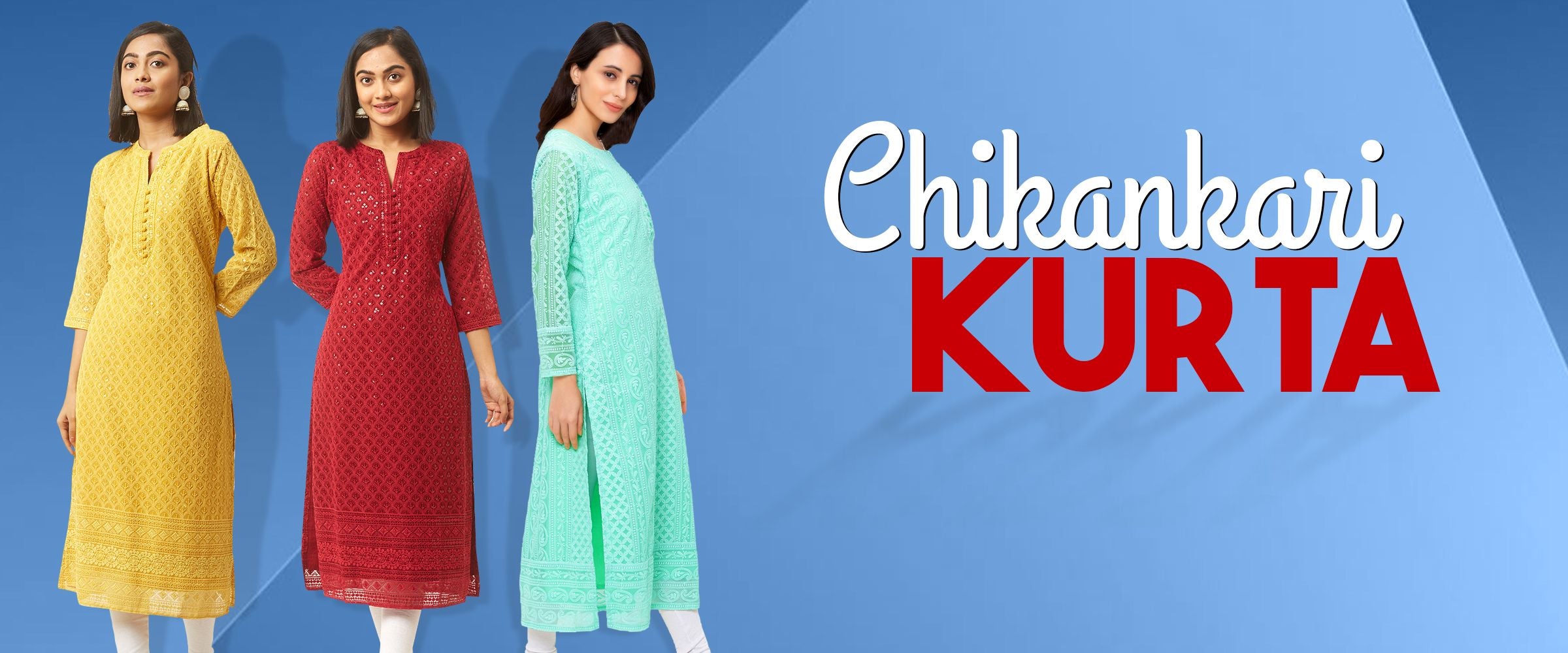 Buy Chikankari Kurtis With Jeans Online In India At Best Price Offers |  Tata CLiQ