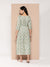 ZOLA Exclusive Round Neck Rayon All Over Paisley Print Green Fit & Flare Ethnic Dress For Women