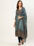 ZOLA Round Neck Silk All Over Floral Print Blue Straight Kurta Set With Dupatta For Women
