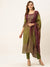 ZOLA Exclusive Silk All Over Leaf & Butti Print Green Straight Kurta Set With Dupatta For Women