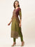 ZOLA Exclusive Silk All Over Leaf & Butti Print Green Straight Kurta Set With Dupatta For Women