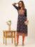 All Over Colorful Floral Print Blue Kurta For Women
