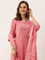 Pink Straight kurta set with dupatta for women
