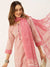  Pink Straight Kurta Set For Women with Dupatta
