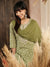 Green Suit Set with printed borders on Dupatta