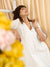 White Cotton Tiered Calf Length Dresses