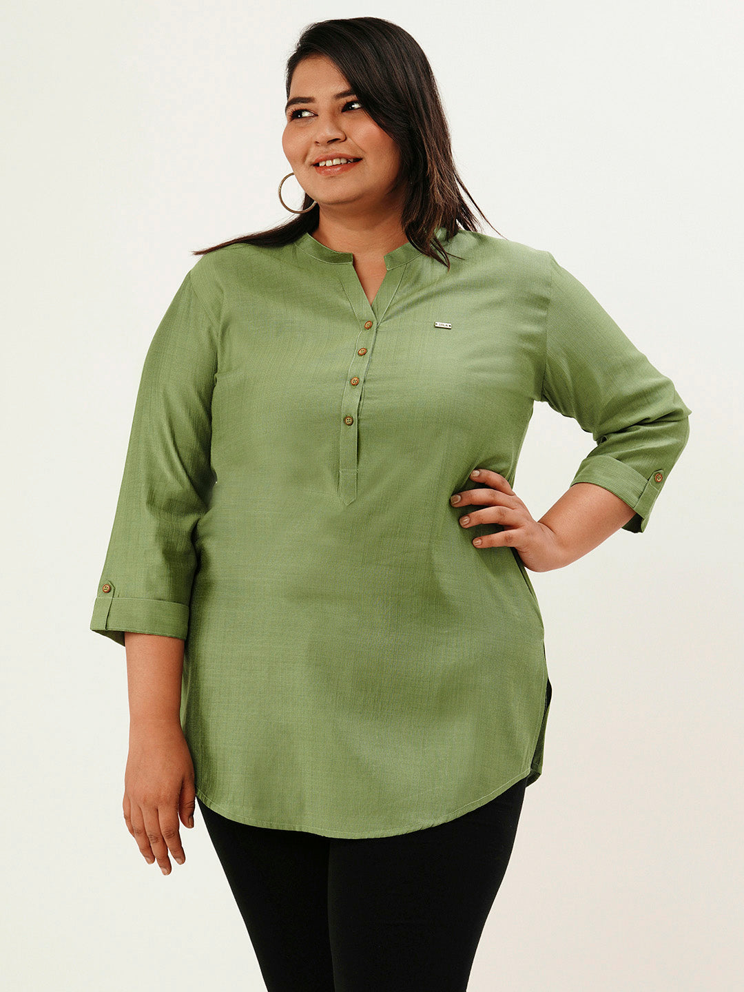 Olive Straight Plus size Tunic