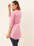 Solid Pink Straight Tunic For Women