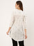 ZOLA Exclusive Mandarin Collar Cotton All over Yarn Dyed Polka Dot White Straight Tunic For Women