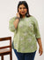 Floral Print Green PlusSize Tunic For Women