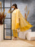 Women Cotton Yellow Kurta Set With Dupatta