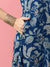 Blue 1-Pocket A-Line Kurta For Women