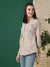 Exclusive Cotton Peach A-Line Tunic With Kantha work & Botanical Print For Women - ZOLA