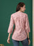 ZOLA Exclusive Cotton Peach A-Line Tunic With Kantha work & Kalamkari Print For Women
