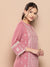 ZOLA Exclusive Round Neck Rayon All Over Floral Embroidery Onion Straight Co-Ord set For Women