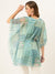 ZOLA Exclusive V Neck Chiffon All Over Mixed Print Blue Loose Fit Kaftan For Women