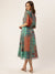 ZOLA Exclusive V Neck Chiffon All Over Ethnic Print Multi Fit & flare Ethnic Dress For Women