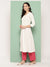 Embroidery Solid Off White A-Line Kurta
