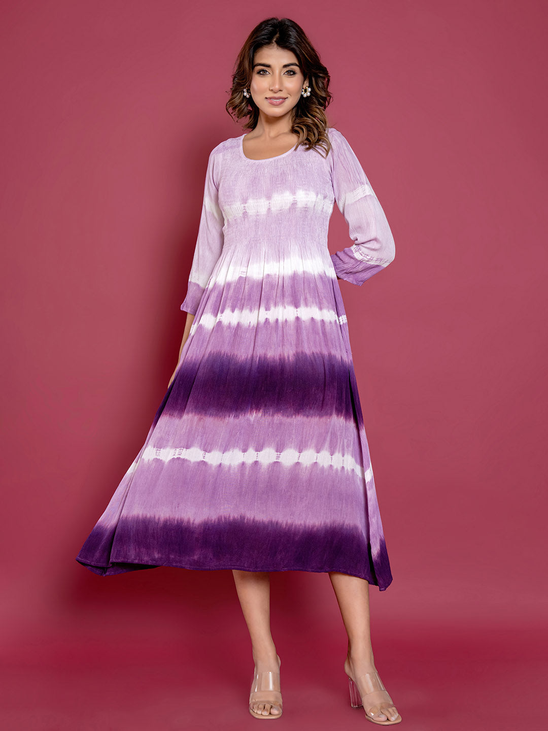 Buy Purple Comfort Fit Rayon Ethnic Dress for Women Online - Zola