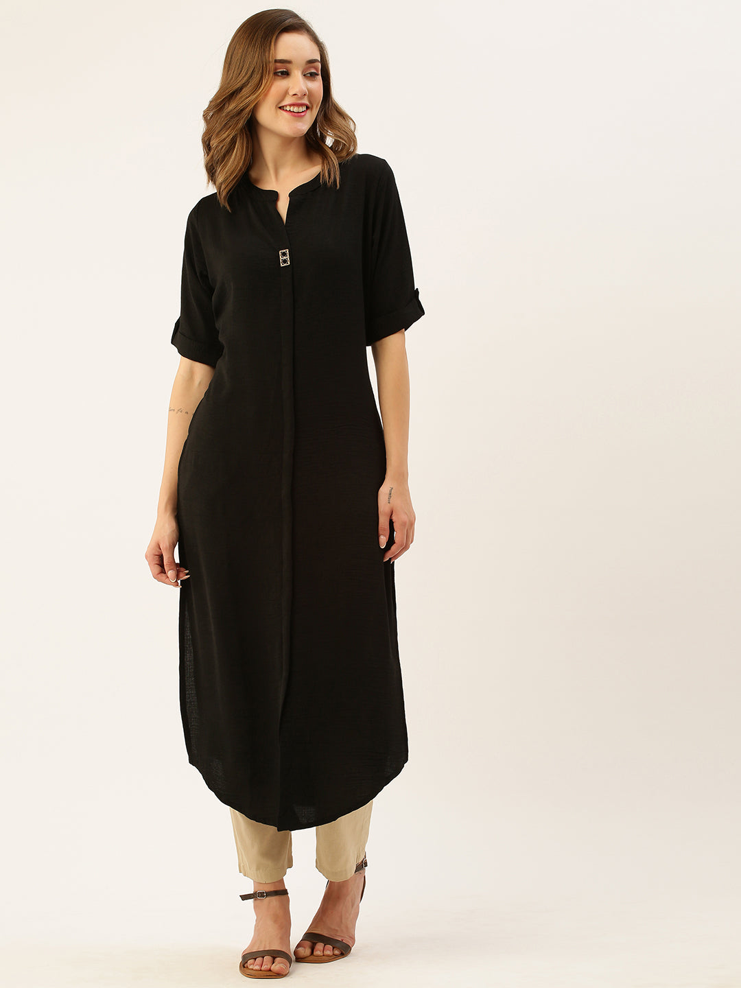 Black Straight Kurta For Women