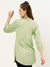ZOLA Exclusive Mandarin Collar Rayon All over Textured Pattern Green Straight Tunic For Women