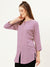 ZOLA Exclusive Mandarin Collar Rayon All over Textured Pattern Onion Straight Tunic For Women