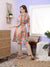 ZOLA Collar Neck Muslin All over Colorful Botanical Print Multicolor Straight Co-ord Set For Women