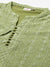 Olive Green Paisley Embroidered Georgette Lucknowi Chikankari Kurta