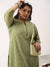 Olive Green Lucknowi Chikankari Kurta For Women