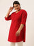 Red plus size chikankari kurta for women