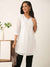 White Paisley Embroidered Georgette Tunic For Women