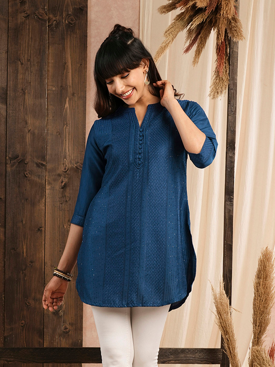 Blue tunics for women