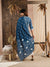 Blue Cotton Floral Printed Suit Set with Dupatta for women