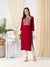 Rayon Red Sequin Work Straight Kurta For Women