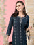 Floral Embroidery Teal Straight Kurta For Women