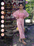 ZOLA Square Neck Linen All Over Ethnic Butti Print LightPink Straight Co-Ord Set For Women