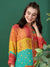 ZOLA Mandarin Collar Crepe All Over Mixed Print Hip Length Multi Straight Fit Tunic For Women