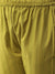 ZOLA Exclusive Round Neck Cotton All Over Chevron Machine Embroidery Green Straight Kurta Set For Women