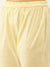ZOLA Round Neck Cotton All Over Stripe Print With Embroidery Yellow Straight Kurta Set For Women