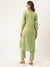 Ethnic Print With Embroidery Green Kurta Set For Women