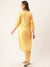 ZOLA Round Neck Rayon All Over Ethnic Print With Embroidery Yellow Straight Kurta Set For Women