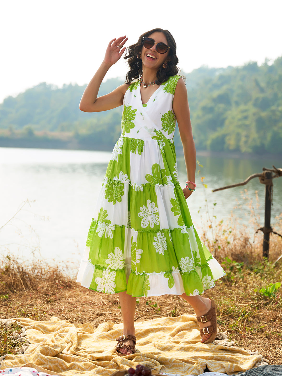 Buy Green Cotton Party Dress For Women Online In India - Zola