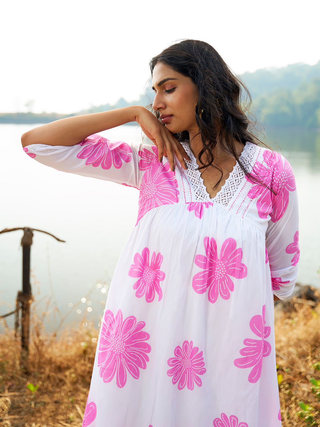 Buy Pink Cotton Party Dress For Women Online In India - Zola