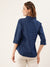 Solid 3/4th Sleeves Dx Blue Color Denim Top