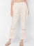 Zola Cream Lace detaling Ankle length Pant for Women
