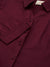 Zola Maroon Cotton Shirt Collar 3/4th Sleeves Formal Wear Shirt For Women