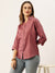 Zola Onion Cotton Shirt Collar 3/4th Sleeves Formal Wear Shirt For Women