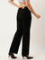 ZOLA Exclusive Ankle Length Denim Stretchable Black Flared Jeans For Women